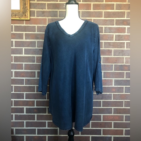 SOFT SURROUNDINGS Chambray Tencel Olenka Tunic Sz Medium - Picture 5 of 7